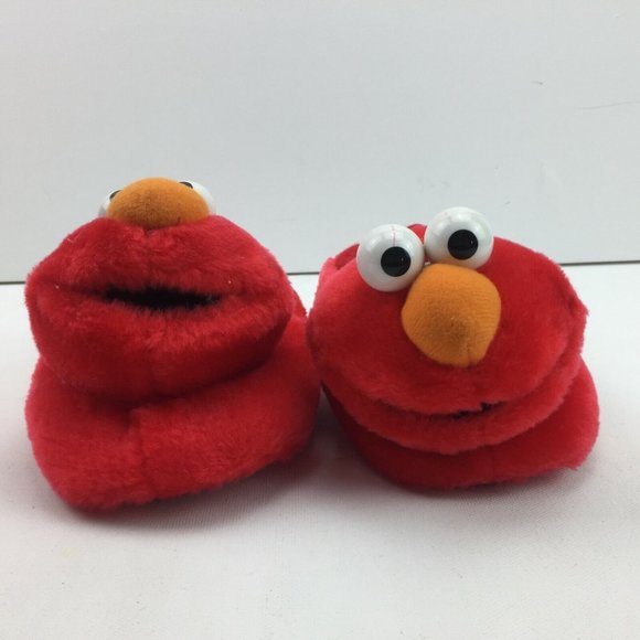 Sox Tab Elmo Slippers Socks Soft Shoes Sesame Street Red Kids L 9-10 - Picture 2 of 11